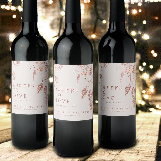 草の果実を愛する応援スケッチ秋の結婚式w ワインラベル