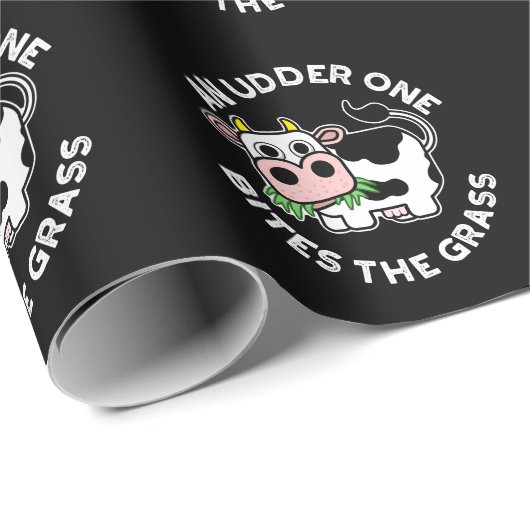 草の牛を噛みおもしろい付ける ラッピングペーパー (ロールコーナー)