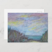 草の生い茂った海岸のはがき ポストカード (正面/裏面)