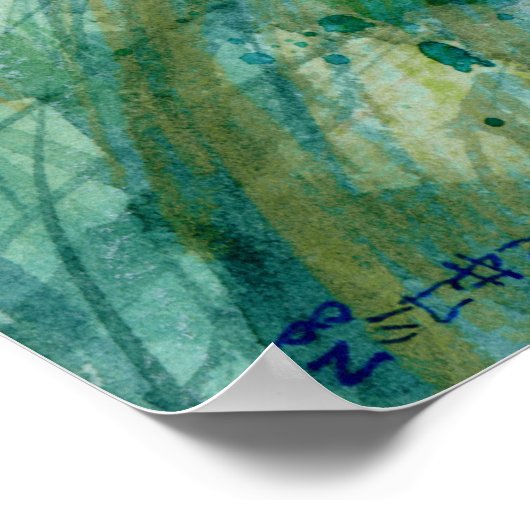 草の生えた土手の上のカウスリップPrimula veris ポスター (角)