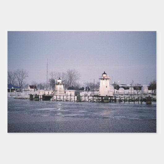 草の生えた島の範囲のライトのラッピング紙 ラッピングペーパーシート (正面)