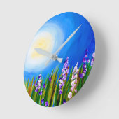 草の生えた牧草地のルパン ラウンド壁時計 (傾斜)