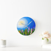 草の生えた牧草地のルパン ラウンド壁時計 (ホーム)