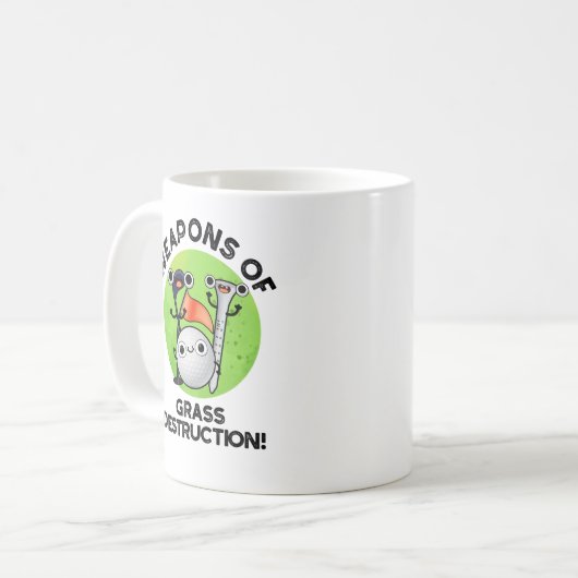 草の破壊兵器ゴルフパおもしろいン コーヒーマグカップ (正面左)