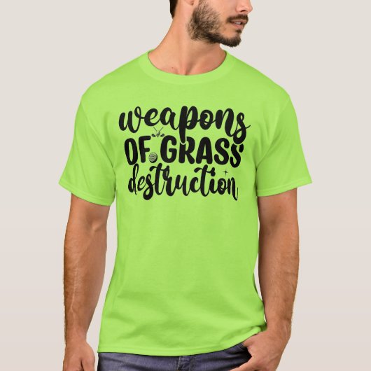 草の破壊兵器;ゴルフタイポグラフィ Tシャツ (正面)