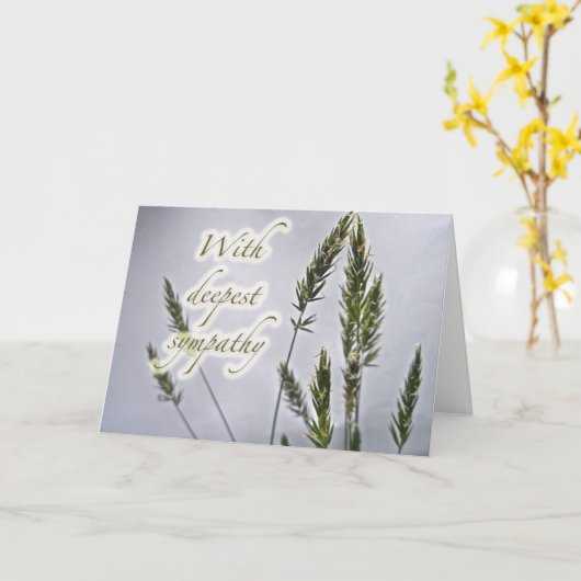 草の種の同情カード カード (黄色い花)