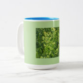 草の種の開花 ツートーンマグカップ (正面左)