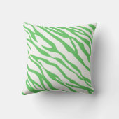 草の緑とオフホワイトのゼブラデザイン枕 クッション (裏面)