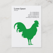 草の緑のコケレル – 白の上に黒 名刺 (裏面)