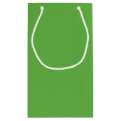 草の緑のパーソナライズされた渦巻きファンシー写真フレーム スモールペーパーバッグ (裏面)