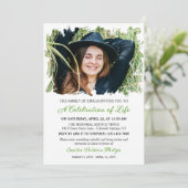 草の緑のブラシ付き縁どフォトライフお祝い 招待状 (スタンド正面)