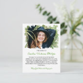 草の緑のブラシ付き縁ど写真の忌引き サンキューカード (スタンド正面)