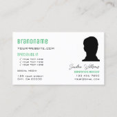 草の緑の平白とモノグラムと写真 名刺 (裏面)