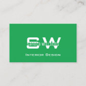 草の緑の平白とモノグラムと写真 名刺 (正面)