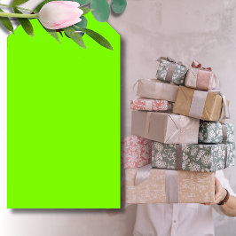 草の緑の無地の色 |クラシック |エレガント | ギフトタグ