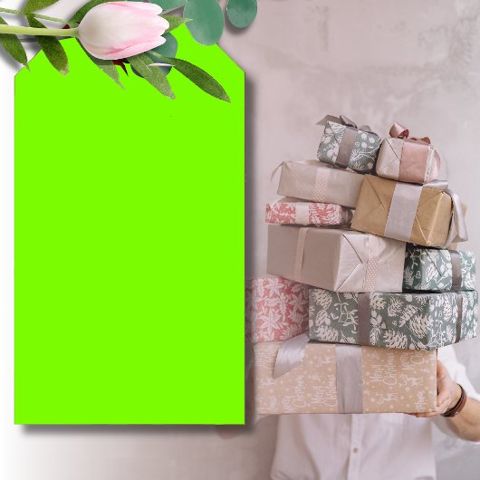 草の緑の無地の色 |クラシック |エレガント | ギフトタグ