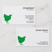草の緑の鶏のシンボル – 白 名刺 (正面/裏面)