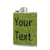 草の背景が付いているカスタムでパーソナライズなフラスコ フラスク (左)