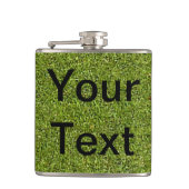 草の背景が付いているカスタムでパーソナライズなフラスコ フラスク (正面)