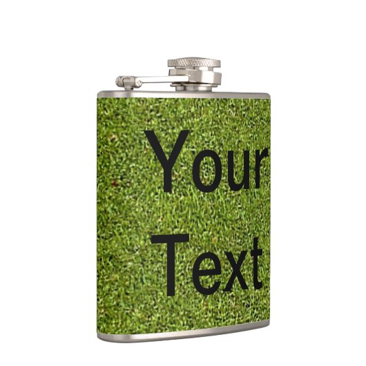 草の背景が付いているカスタムでパーソナライズなフラスコ フラスク (右)