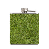 草の背景が付いているカスタムでパーソナライズなフラスコ フラスク (裏面)