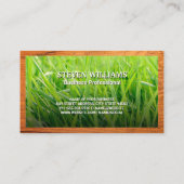 草の背景 |ガーデニングロゴ 名刺 (裏面)