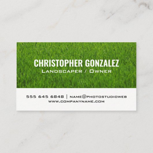 草の背景 | 園芸用具 名刺 (裏面)