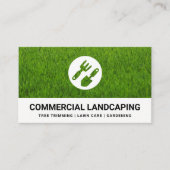 草の背景 | 園芸用具 名刺 (正面)