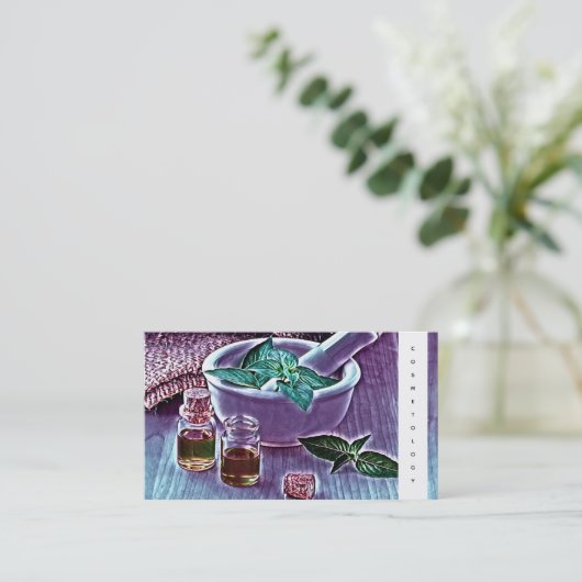 草の自然なCosmetologyのスキンケア 名刺 (スタンド正面)