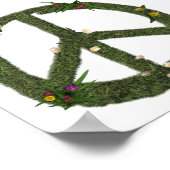 草の花の実在平和のシンボルヒッピー60sサイン ポスター (角)