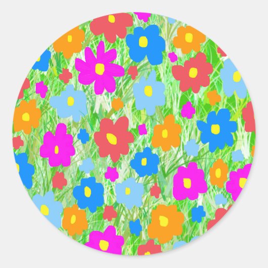 草の花パワー ラウンドシール (正面)