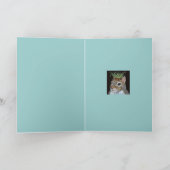 草の茂みのカードを持つリス カード (内部)