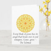 草の葉には天使が入っていて….. カード (黄色い花)