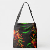 草の葉花びらと彫り物？ クロスボディバッグ (裏面)