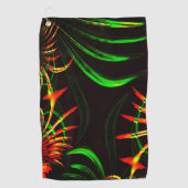 草の葉花びらと彫り物？ ゴルフタオル (正面)