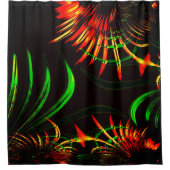 草の葉花びらと彫り物？ シャワーカーテン (正面)