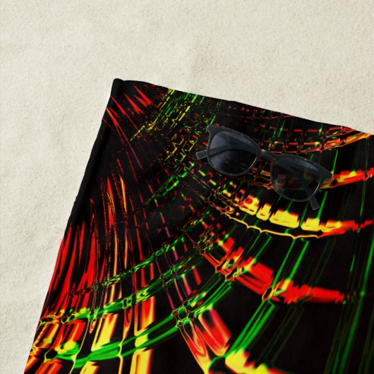 草の葉花びらと彫り物？ ビーチタオル (インサイチュ)