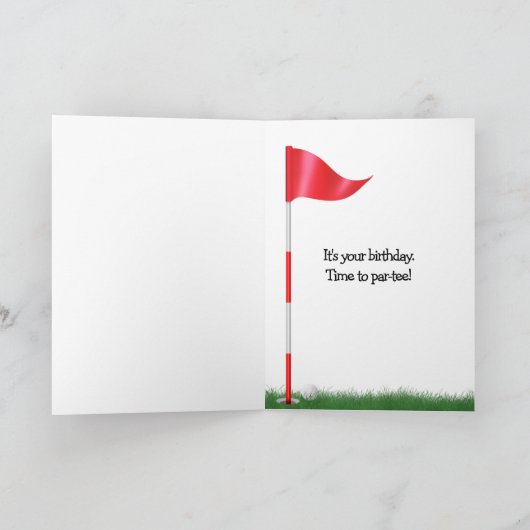 草の誕生日のゴルフ・ボール カード (内部)