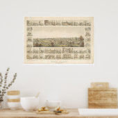 草の谷、カリフォルニア州。パノラママップ1858 (0663A) ポスター (キッチン)