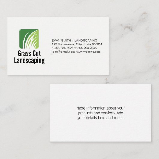 草の造園ロゴ 名刺 (正面/裏面)