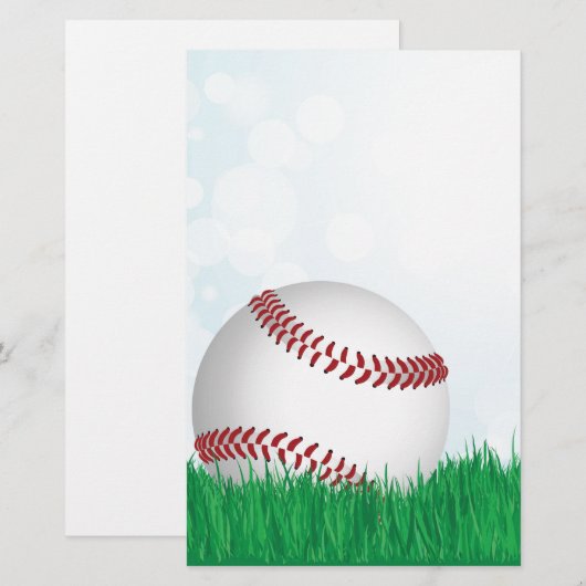 草の野球 便箋 (正面/裏面)