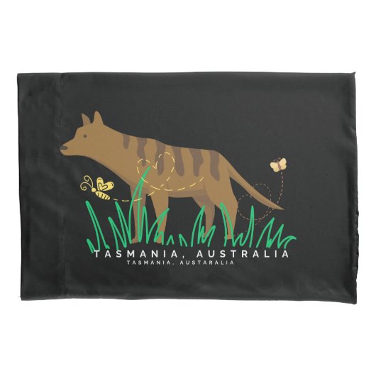 草の間のタスマニアの虎 枕カバー (正面)