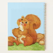 草の青い空にどんぐりを持ったかわいい赤リス プランナー手帳 (裏面)