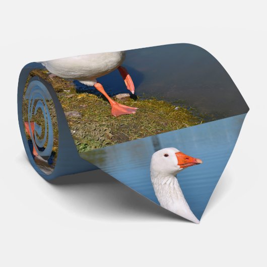 草の首のネクタイに白いガチョウ ネクタイ (ロール)