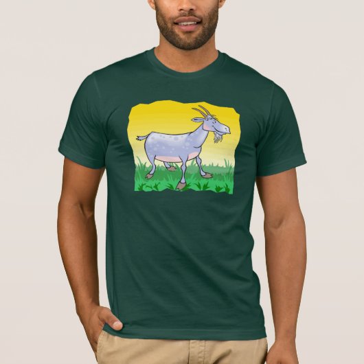 草のTシャツのヤギ Tシャツ (正面)
