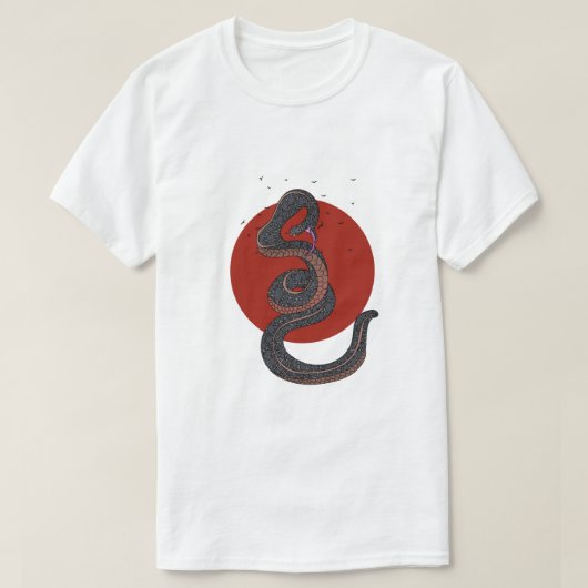 草むらに潜む蛇 Tシャツ (デザイン正面)
