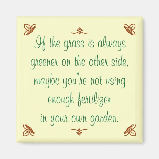 草もしは向こう側では常に緑が多い。 マグネット (正面)