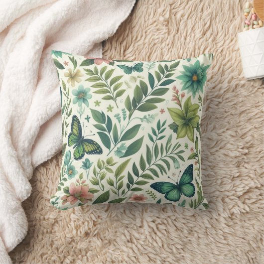 草や木が生い茂った枕 クッション (ブランケット)