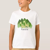草を食べるキリンがカッコイイTシャツ Tシャツ (正面)