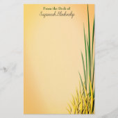 草カラフル縁ど名前をカスタムする 便箋 (正面)